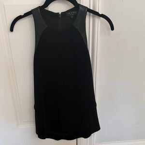 Rag & Bone Black Tank Top with Leather Detail